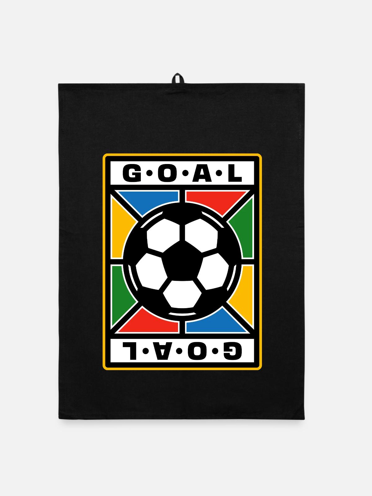 Fußball-Retro-Abzeichen - Organic Geschirrtuch - Schwarz - Vorne