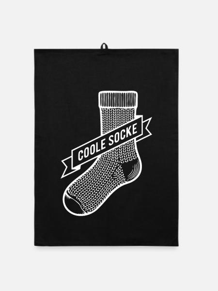 Coole Socke - Organic Geschirrtuch - Schwarz - Vorne