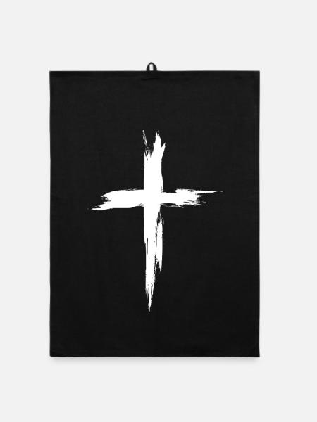 Christen Kreuz - Organic Geschirrtuch - Schwarz - Vorne