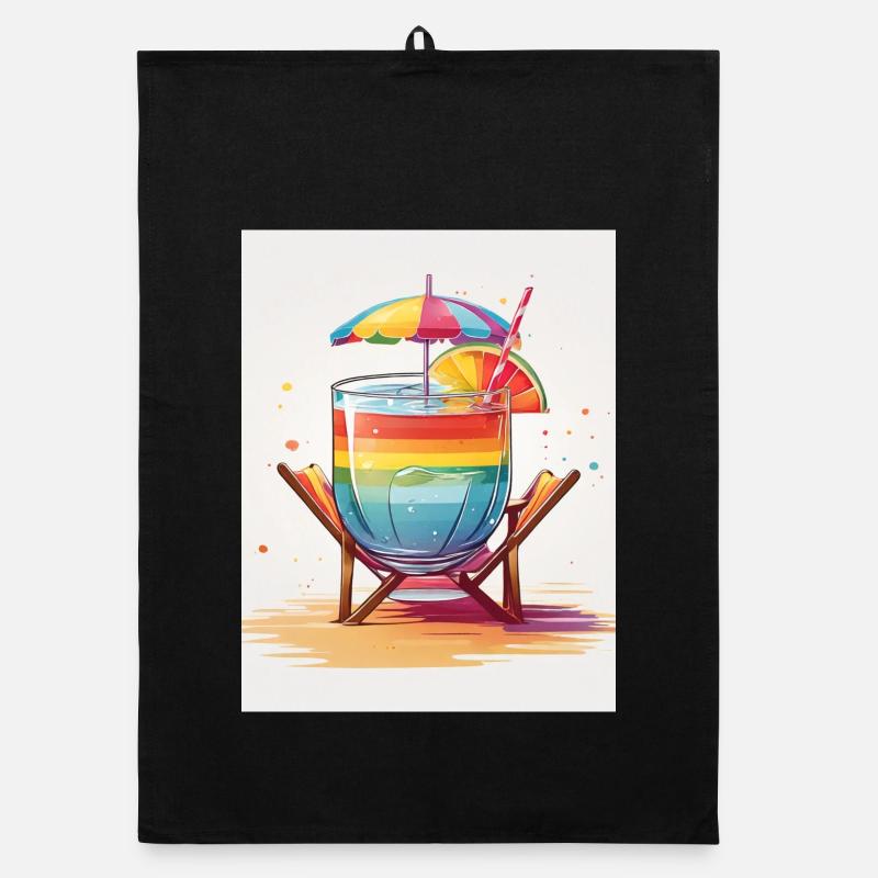 Regenbogen-Cocktail Organic Geschirrtuch