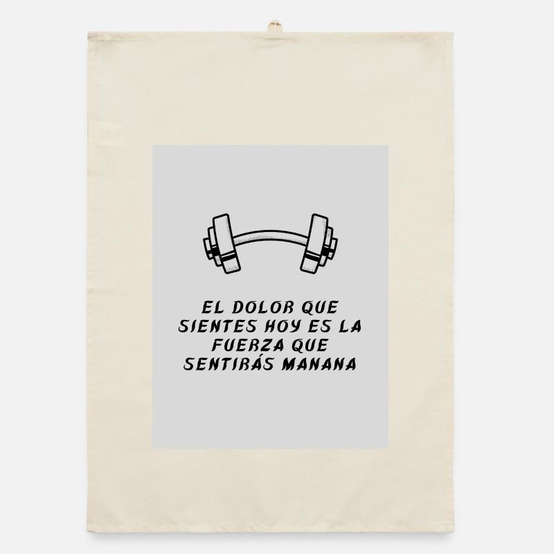 Citation de motivation sur la force dans la douleur Torchon bio