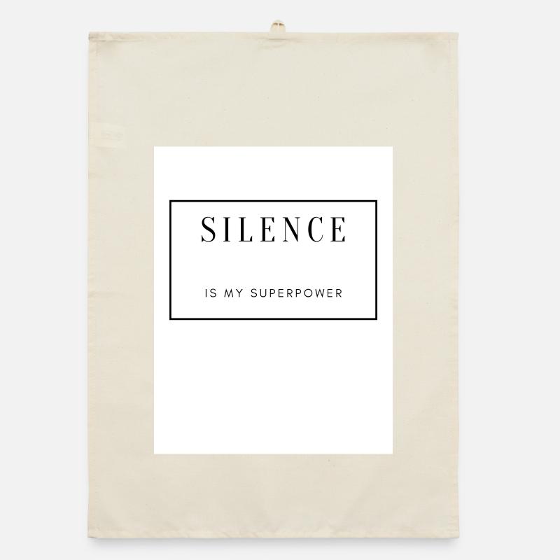 Silence, Force et Sérénité sur Textile Torchon bio