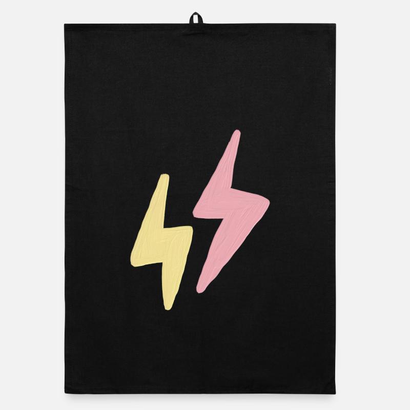 Pastel Twin Lightning Sketch Organic dish towel