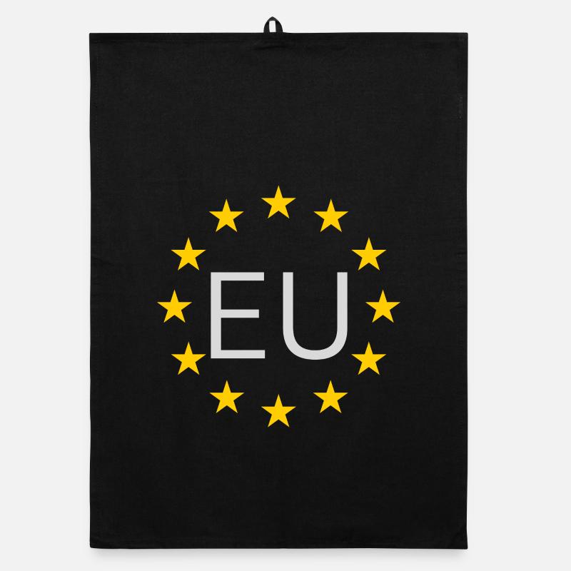 EU Sternkreis Grafik - Organic Geschirrtuch - Schwarz