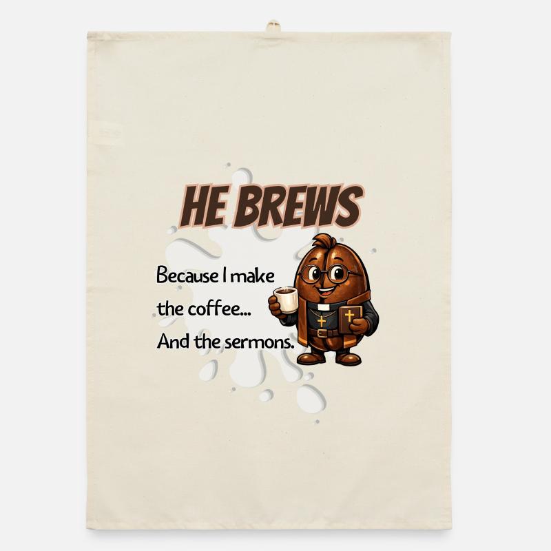 Il brasse une tasse de pasteur Torchon bio