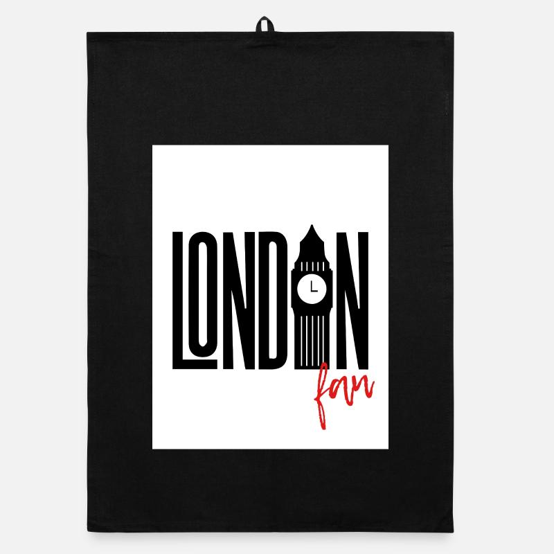 London Fan - Organic Geschirrtuch - Schwarz