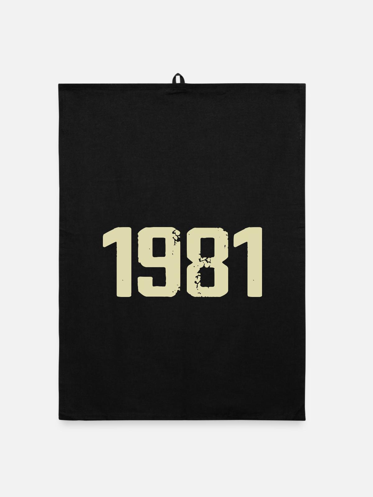 Jubilé 1981 - Torchon bio - noir - Devant