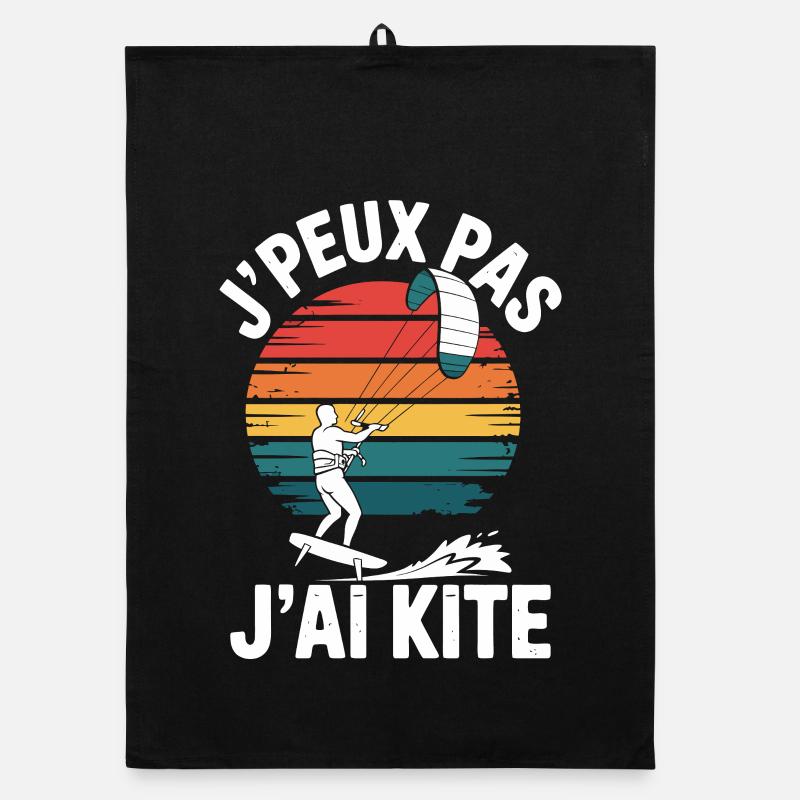 I Can't I Kite Gift Humor Organic dish towel