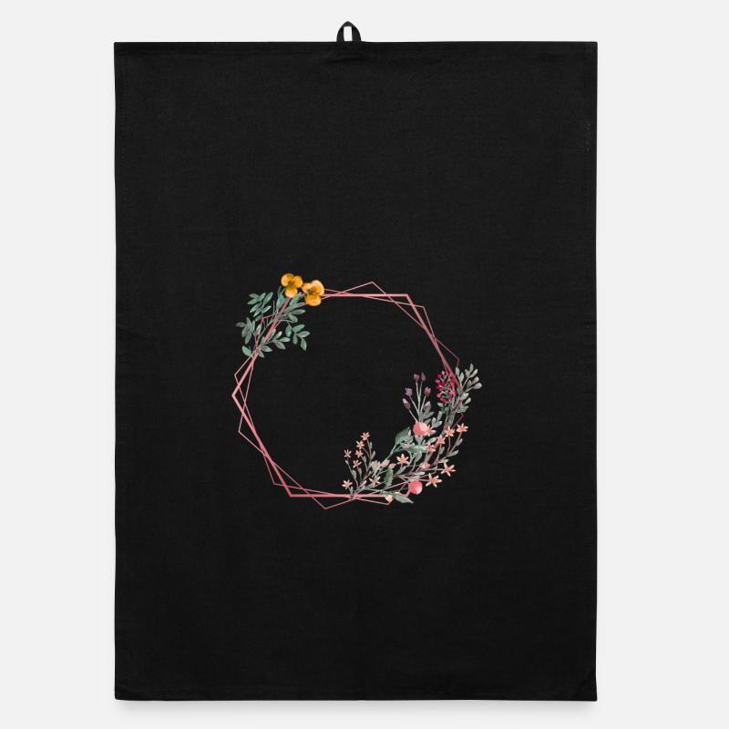 Hexagone à décor de fleurs Torchon bio