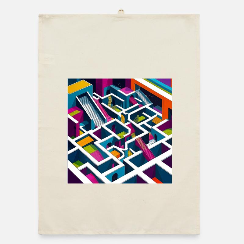 Abstractico Geometric Labyrinth Organic dish towel