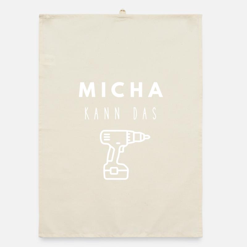 Michael Name Handwerker Werkzeug Akkuschrauber Organic Geschirrtuch