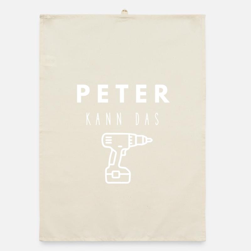Peter Name Handwerker Werkzeug Akkuschrauber Organic Geschirrtuch