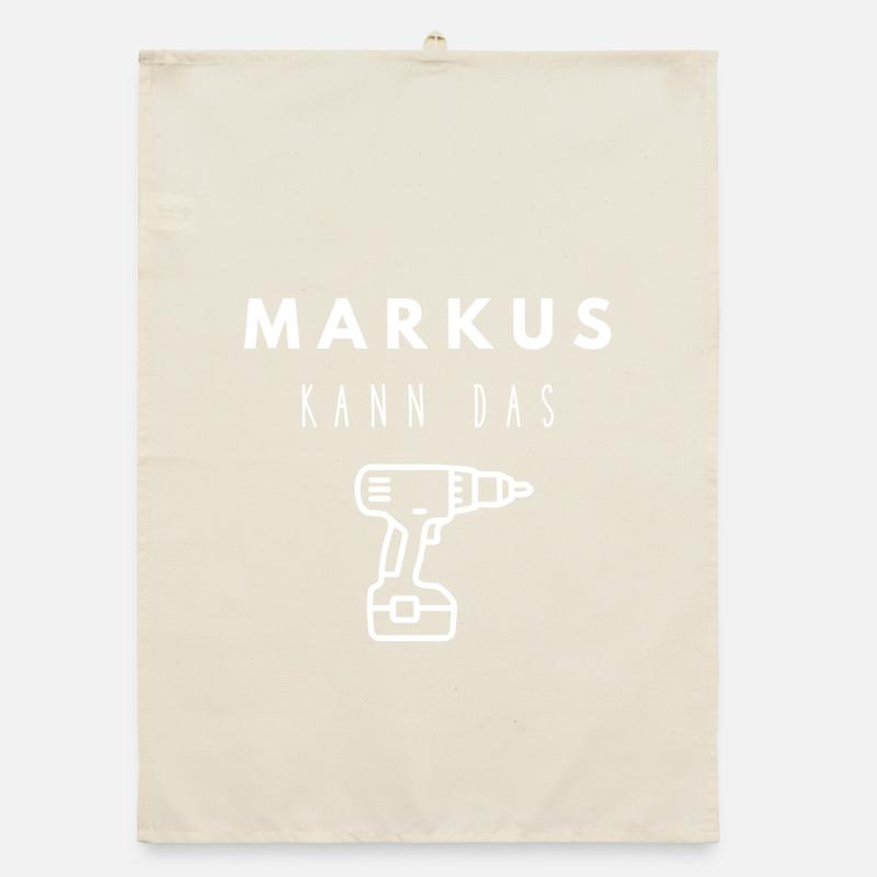Markus Name Handwerker Werkzeug Akkuschrauber Organic Geschirrtuch