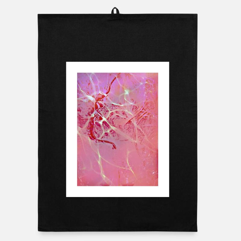 Abstract Pink Reflections Organic dish towel