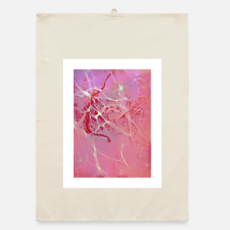 Abstract Pink Reflections Organic dish towel