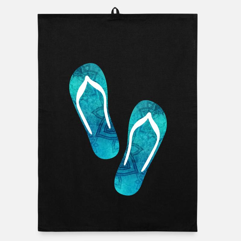 Flip flops yoga summer beach vacation Organic dish towel