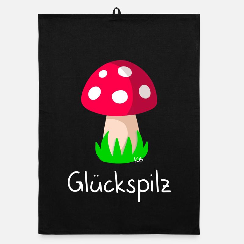 Glückspilz - Organic Geschirrtuch - Schwarz