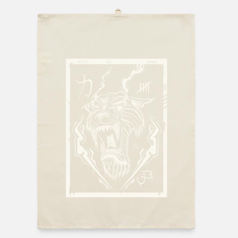 Tiger white Organic Geschirrtuch