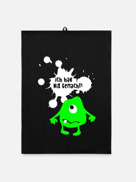 Monsterunschuldig lustige coole Bilder Quotes Fun - Organic Geschirrtuch - Schwarz - Vorne