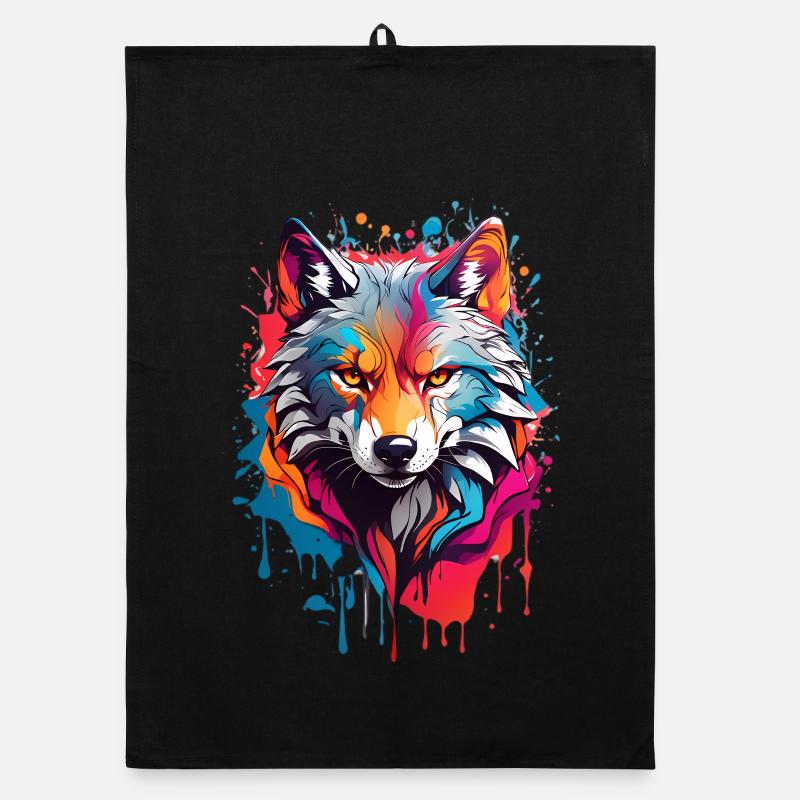 Coole Wolf Organic Geschirrtuch