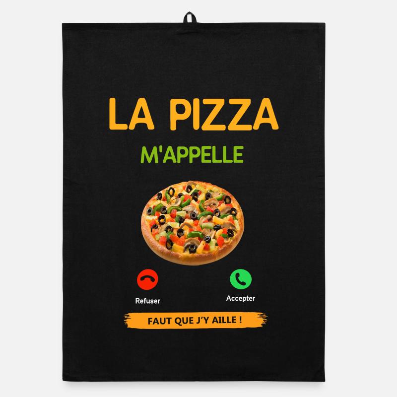 Pizza M'Appelle Design Torchon bio