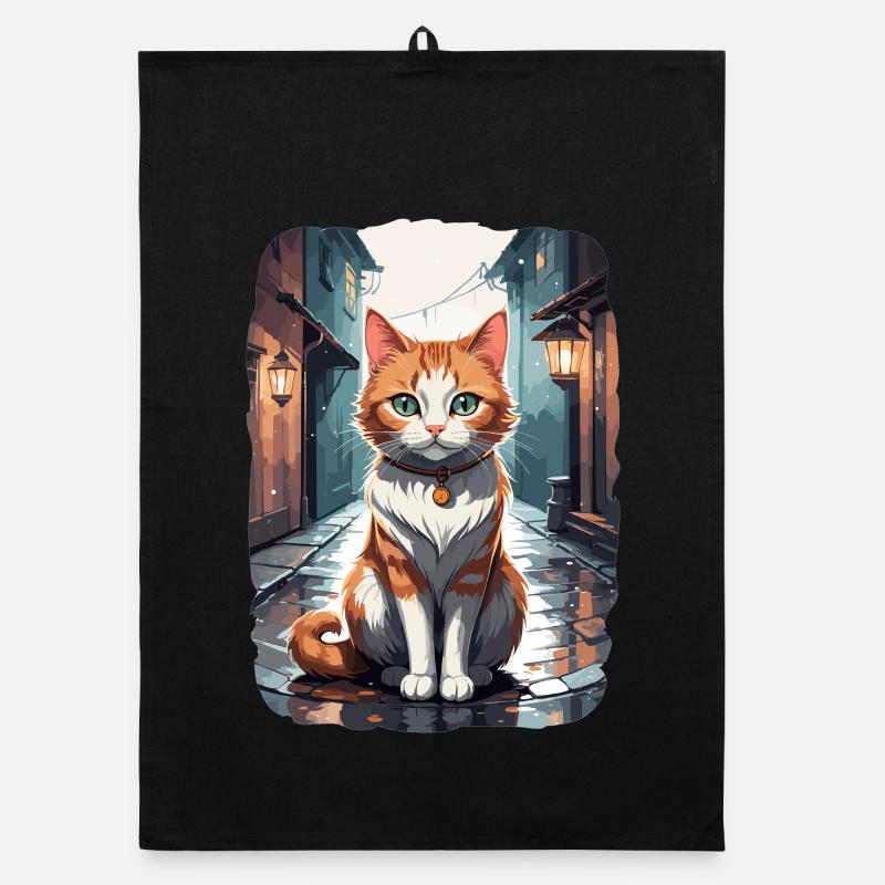 Chats mignons dans une ruelle de rue Torchon bio