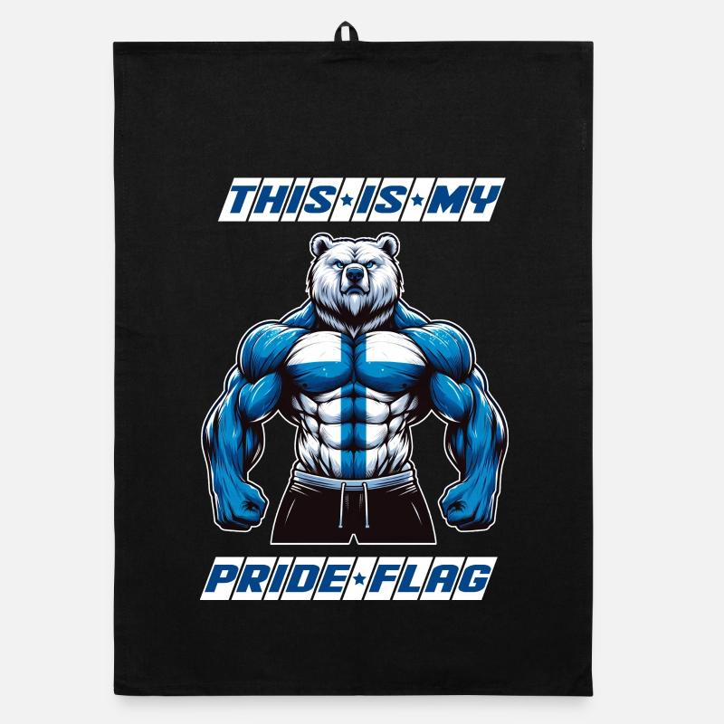 That is my pride flag Finland bear Organic dish towel