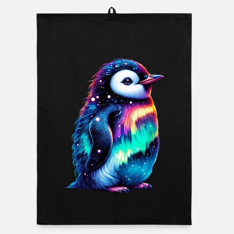 Aurora Borealis Pinguin Organic Geschirrtuch