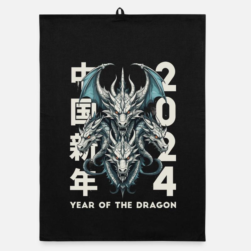 Chinese Dragons Organic dish towel