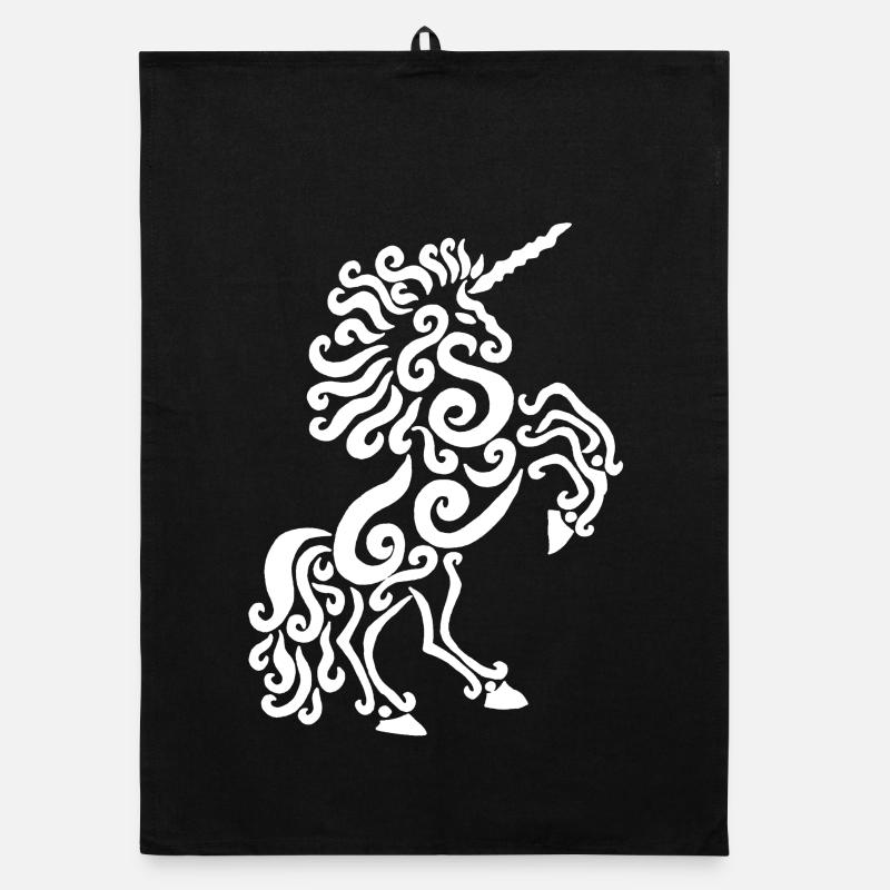 Cheval licorne (blanc) Torchon bio