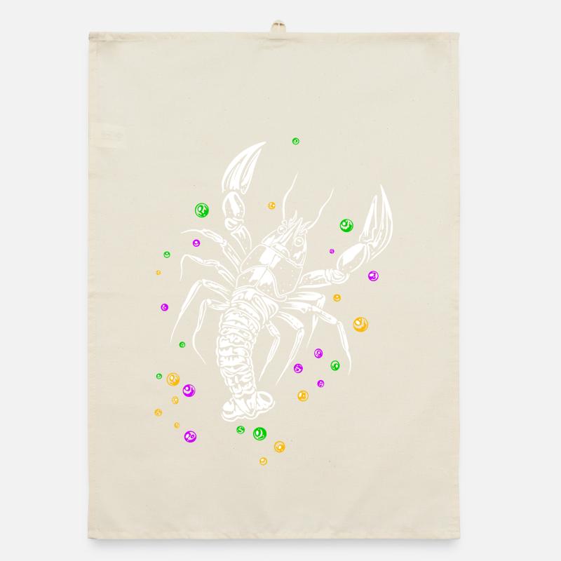Mardi Gras HummerLanguste mit Beads Organic Geschirrtuch