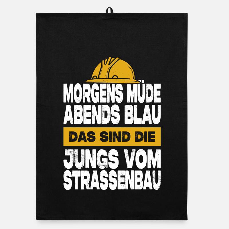 Strassenbau Geschenk Strassenbauer Baustelle Organic Geschirrtuch