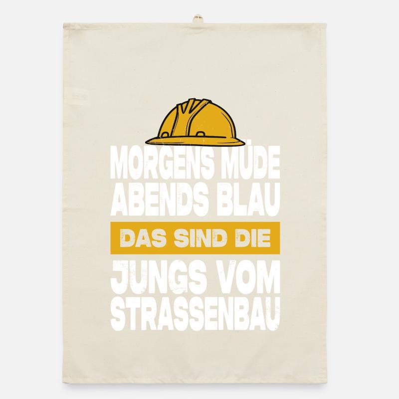Strassenbau Geschenk Strassenbauer Baustelle Organic Geschirrtuch