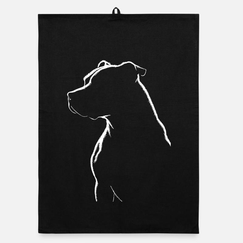 Pitbull Silhouett Organic Geschirrtuch