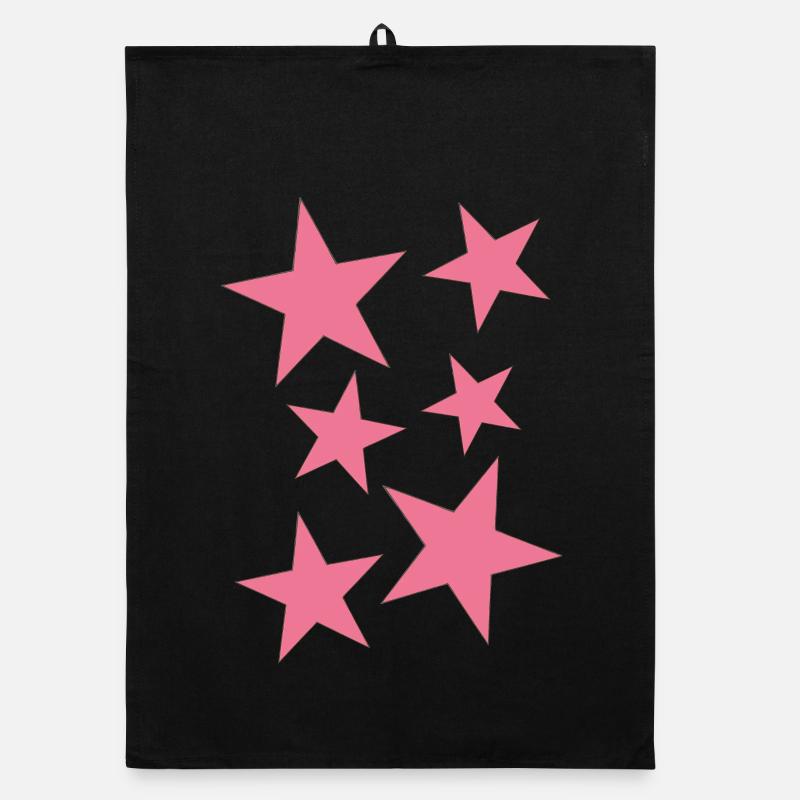 Bright Pink Star Pattern on Clothing Organic dish towel