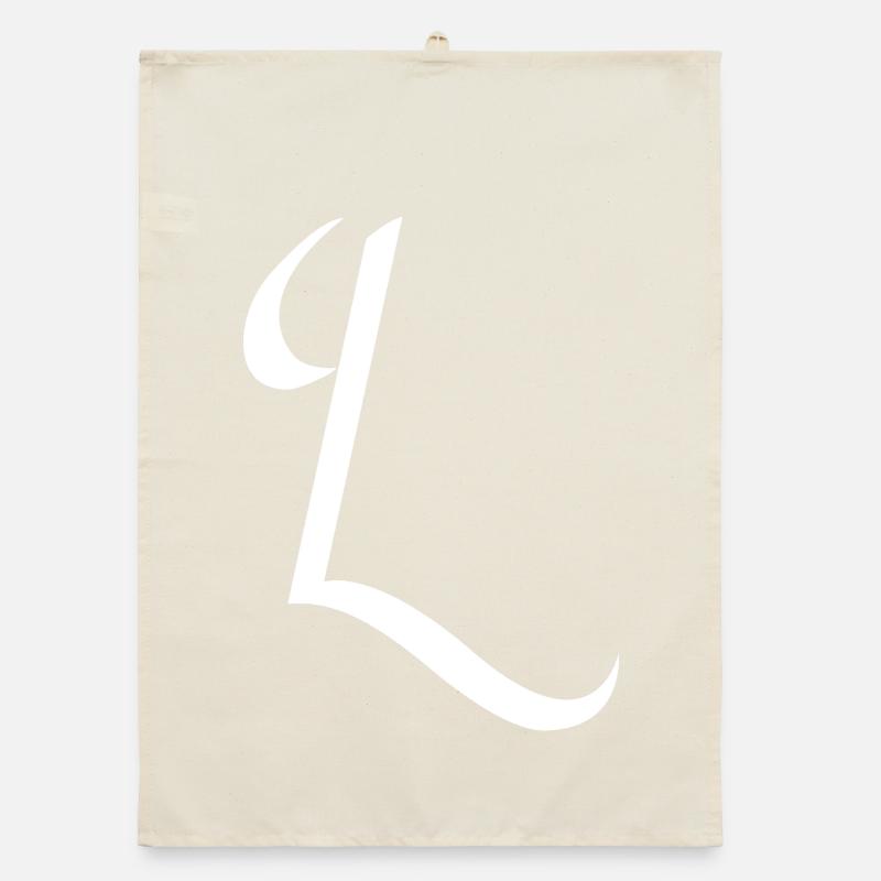 Style d’écriture élégant avec verve Lettre L, Nom, Torchon bio