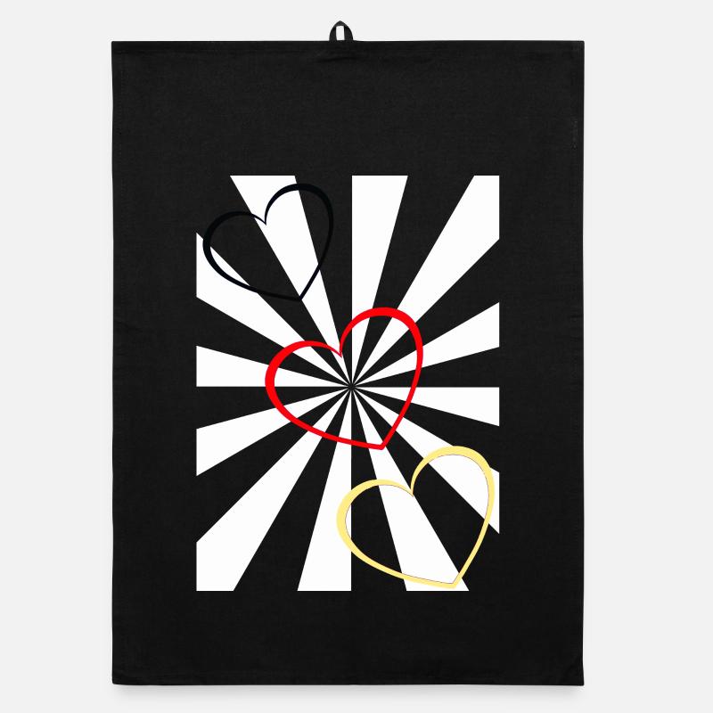 Retro Deutschland Herz  Organic Geschirrtuch