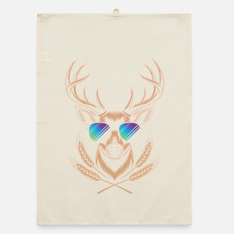 Hirsch mit Geweih Organic Geschirrtuch