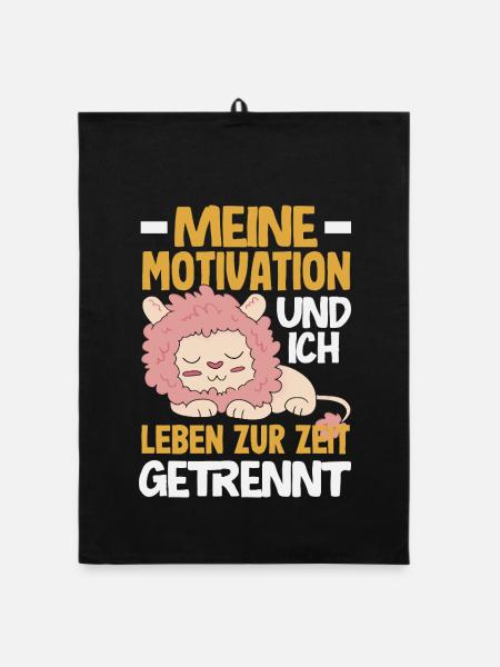 My motivation and I - currently separated - Organic dish towel - black - Front