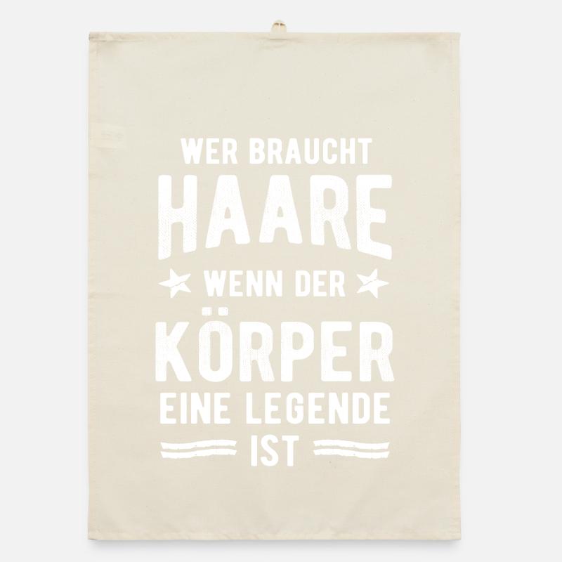 Geiler Typ mit Glatze Glatzkopf Bodybuilder Organic Geschirrtuch