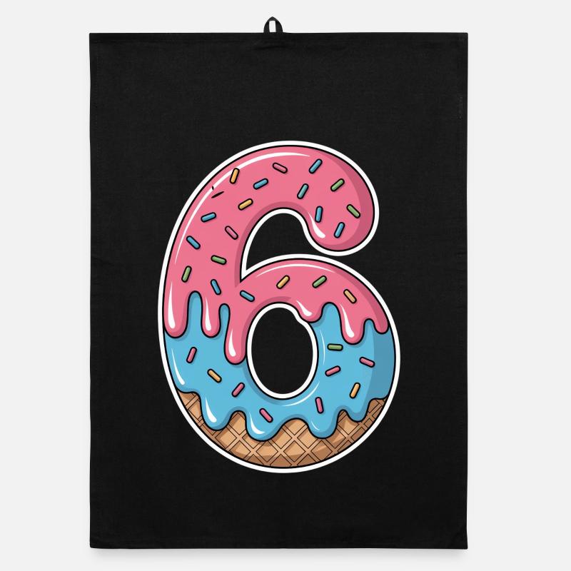 Eis Zahl 6 Geburtstag Streusel Party Organic dish towel