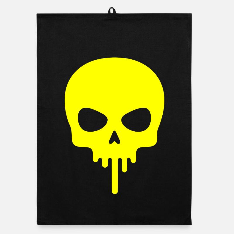 Neon Skull Dripping Organic dish towel