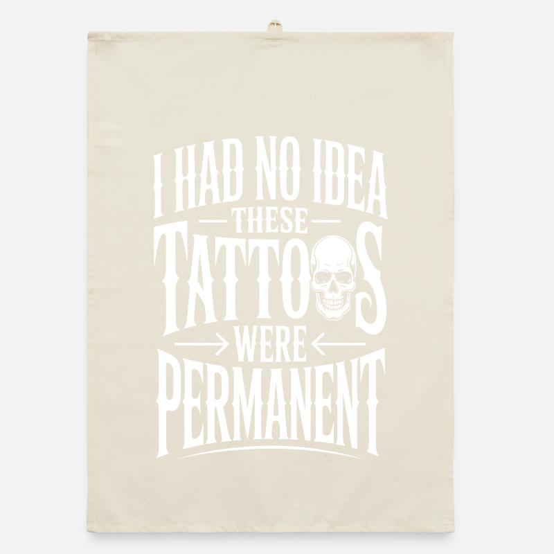 Permanent Tattoos Joke Tee Organic dish towel
