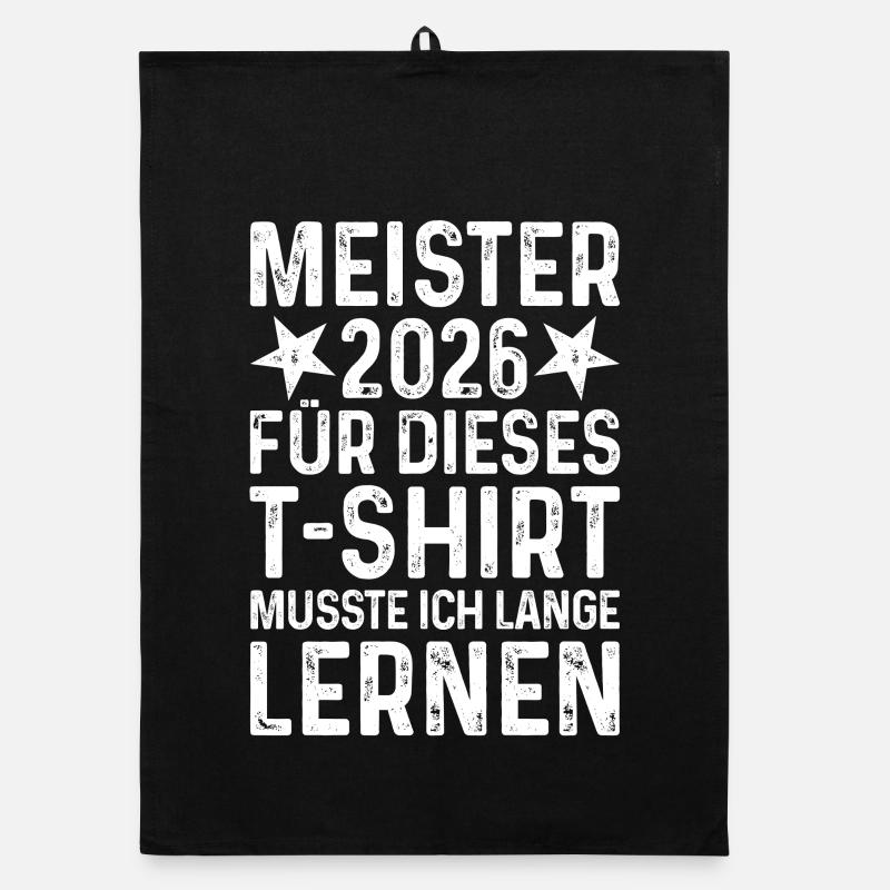 Master 2026 T-Shirt Saying Long Learning Organic dish towel