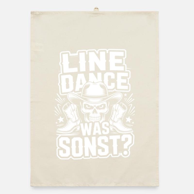 Line Dance Was Sonst Skull Organic Geschirrtuch