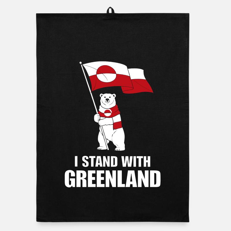 Soutien Groenland: Ours et Drapeau Torchon bio