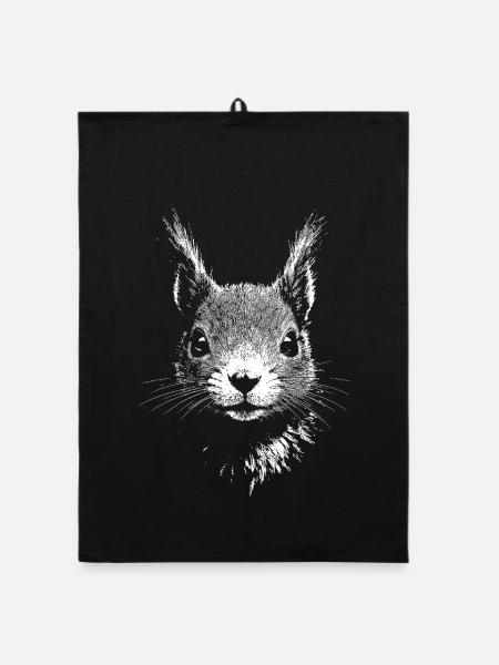 Eichhörnchen - Organic Geschirrtuch - Schwarz - Vorne