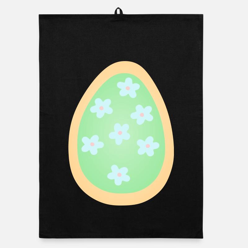 Motif d’œufs floraux pastel Torchon bio