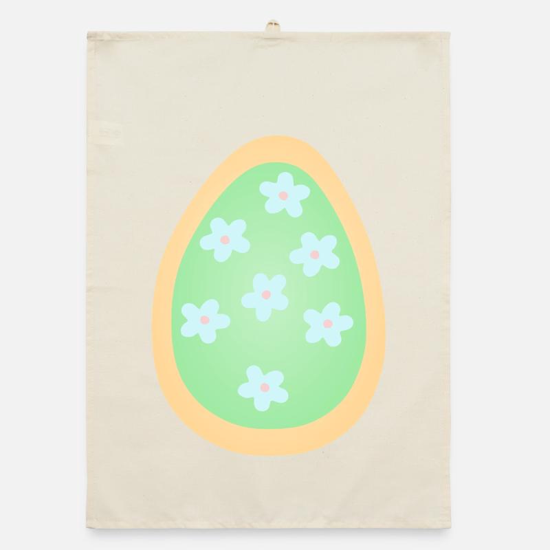 Pastell-Blüten-Ei-Muster Organic Geschirrtuch