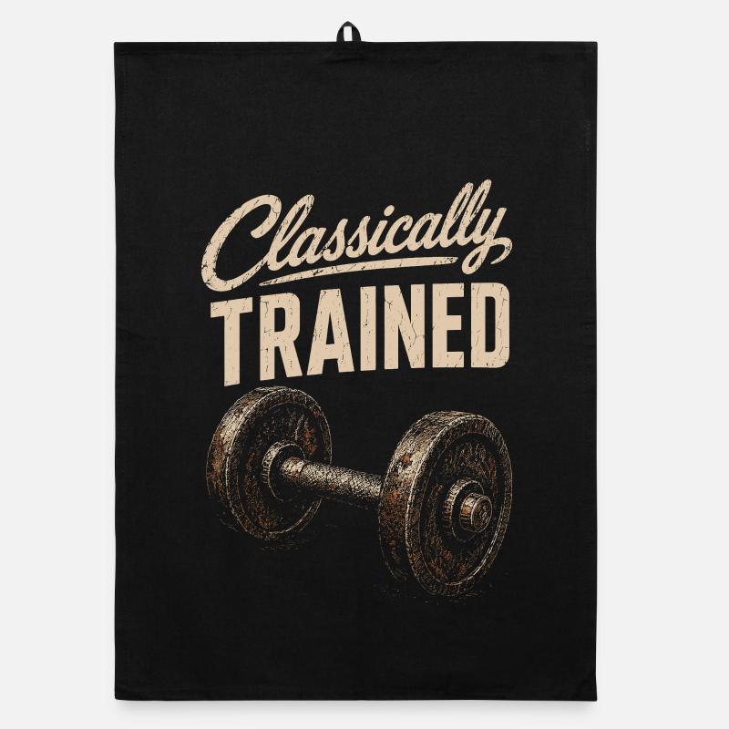 Classically trained – vintage fitness design Organic dish towel